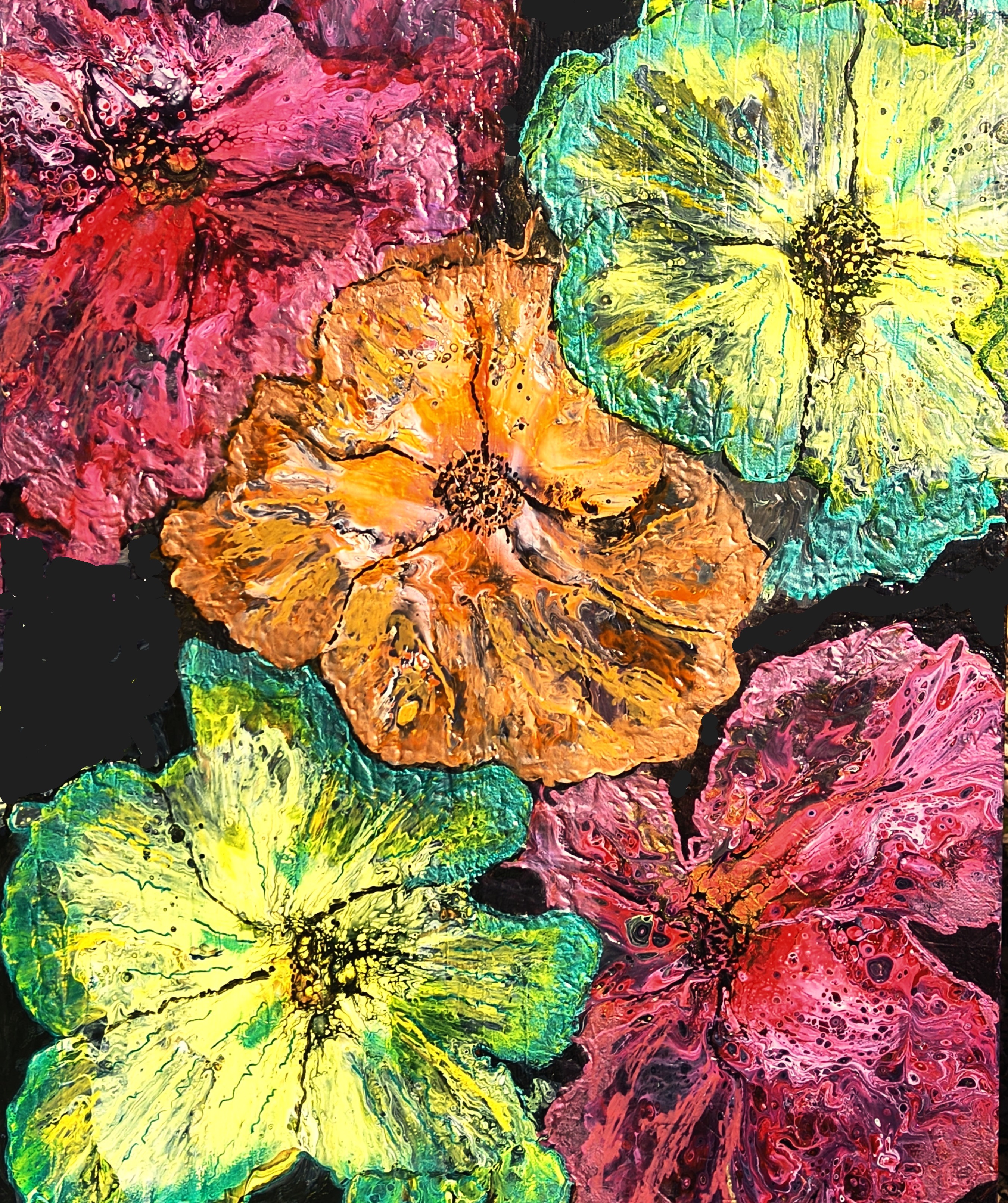 Floral Kinetic - Acrylic painting by Chris Broussard